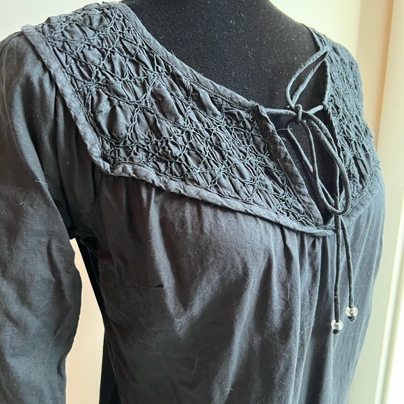 Vero MODA | Black Lace-Top Tie-Front Dress Size Medium - Picture 2 of 3